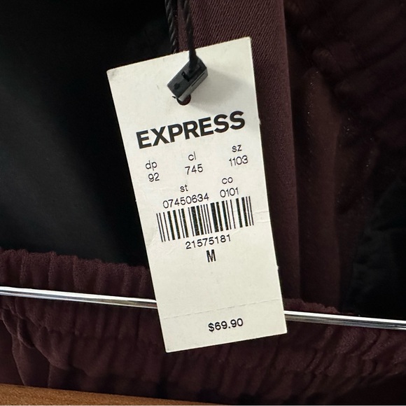 Express Womens Mid Rise Ankle Jogger Pant, Size Medium Plum Elastic Waist - Picture 7 of 8
